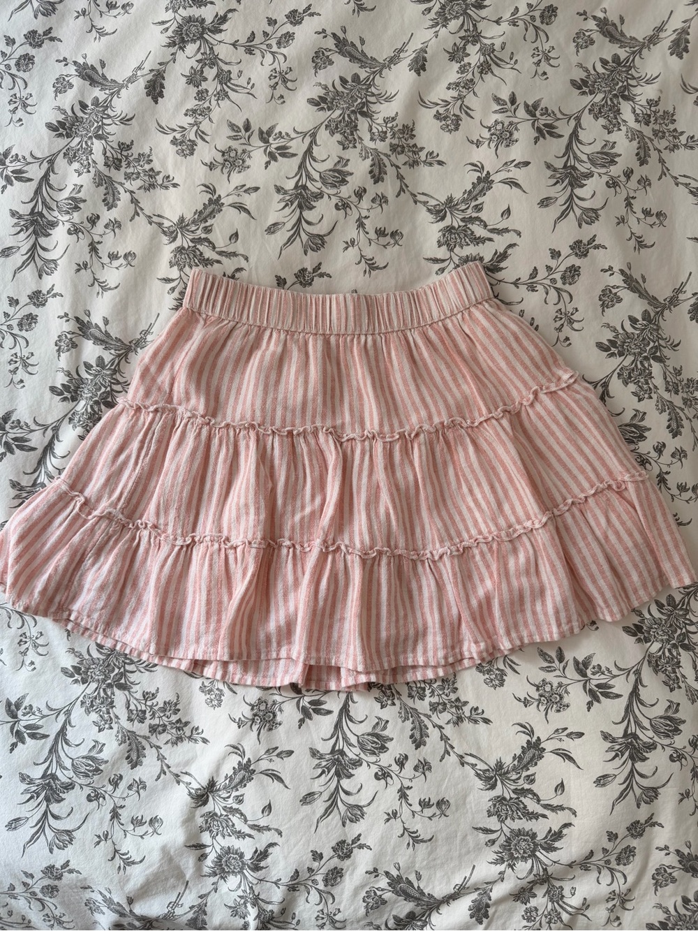 abercrombie kids Pink Striped Tiered Skirt